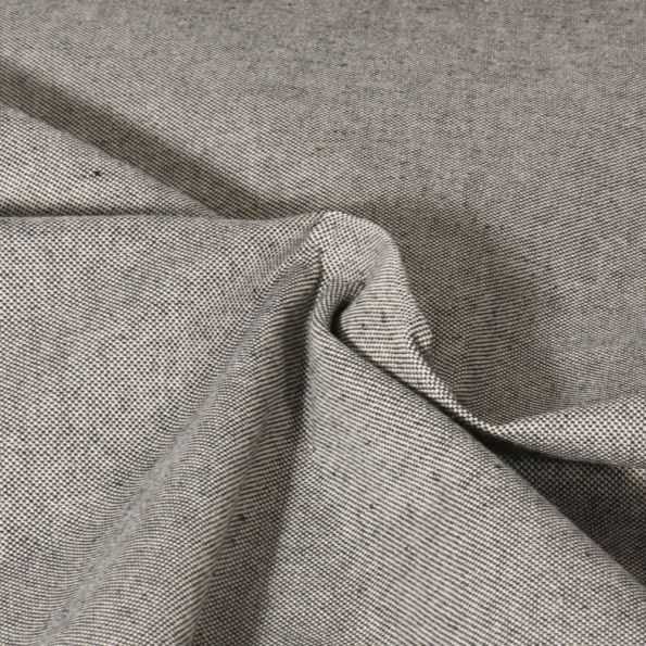 Tissu Toile de Coton aspect Lin Aubiane uni Noir - Par 10 cm