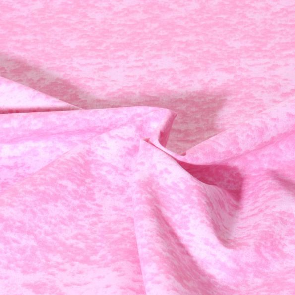 Tissu Popeline de Coton effet marbré Pietra uni Rose bonbon - Par 10 cm