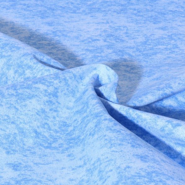 Tissu Popeline de Coton effet marbré Pietra uni Bleu - Par 10 cm