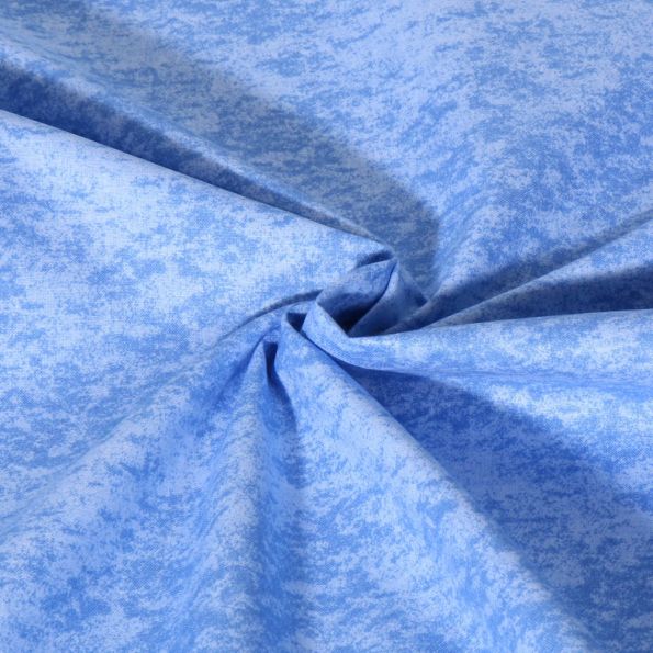 Tissu Popeline de Coton effet marbré Pietra uni Bleu indigo - Par 10 cm
