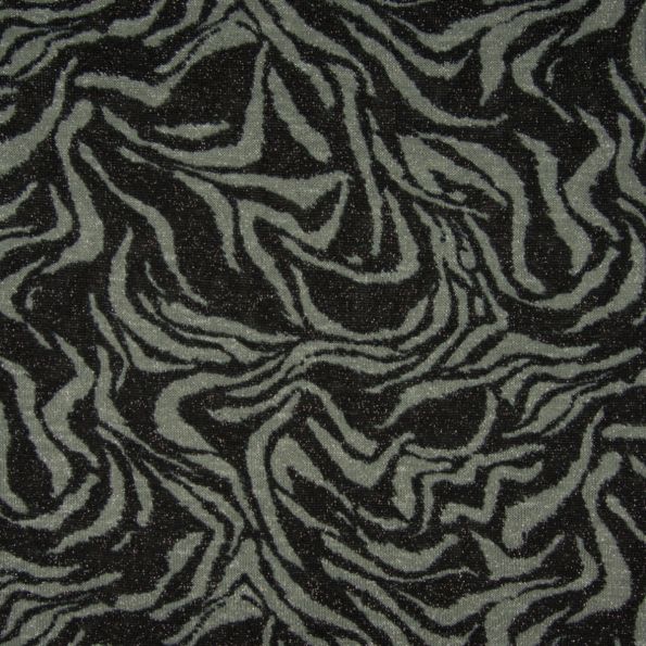 Tissu Maille lurex Peau de zèbre sur fond Gris - Par 10 cm