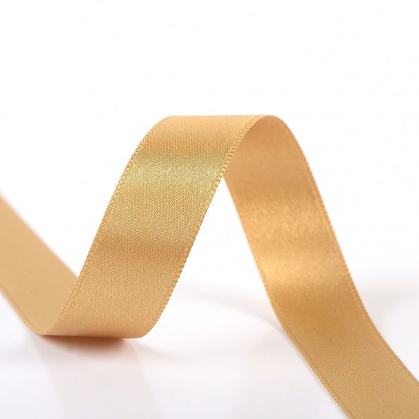 Ruban Satin double face 10 mm Ocre Jaune x1m