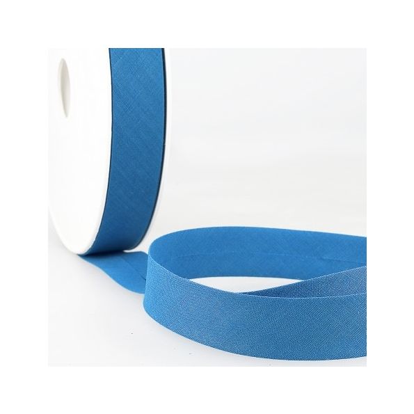 Biais replié tout textile 20 mm Bleu azur x1m