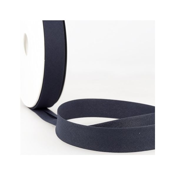 Biais replié tout textile 20 mm Marine foncé x1m