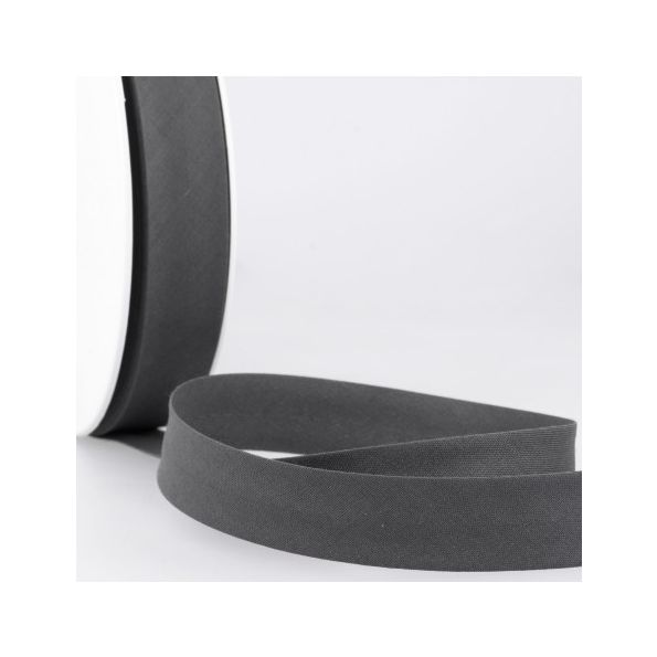Biais replié tout textile 20 mm Gris ardoise x1m