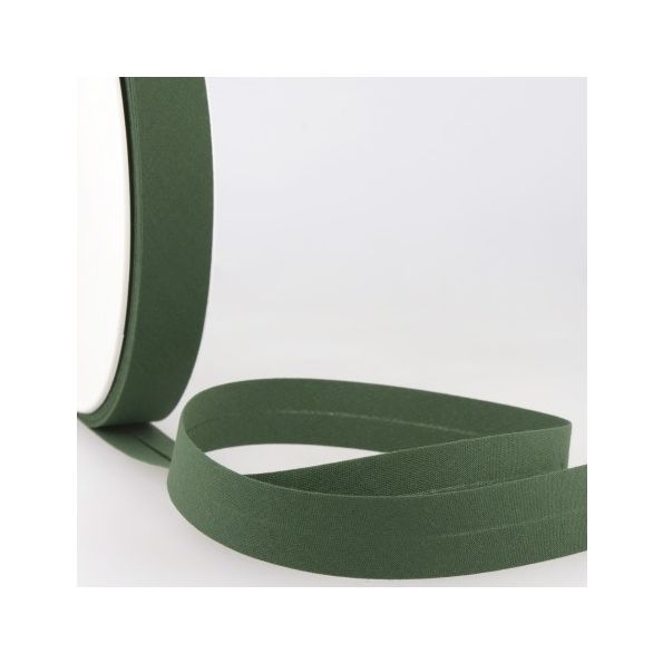 Biais replié tout textile 27 mm Vert épinard x1m