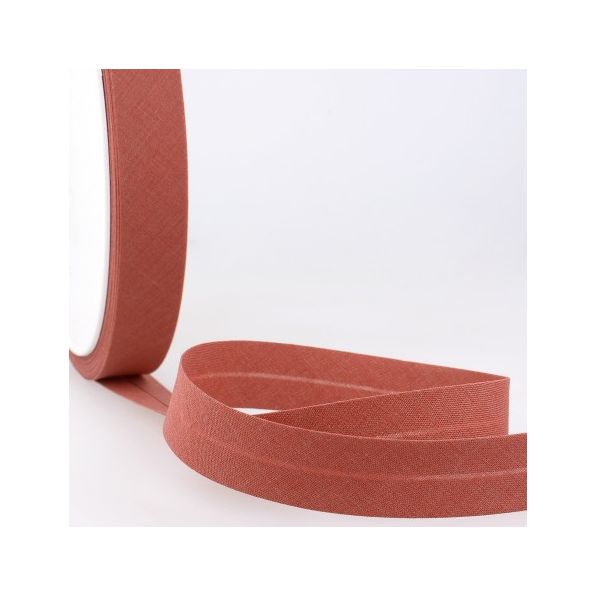 Biais replié tout textile 20 mm Rouge tomate x1m