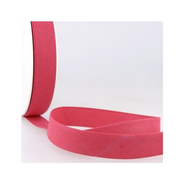 Biais replié tout textile 20 mm Framboise x1m