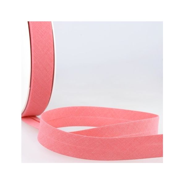 Biais replié tout textile 20 mm Rose thé x1m