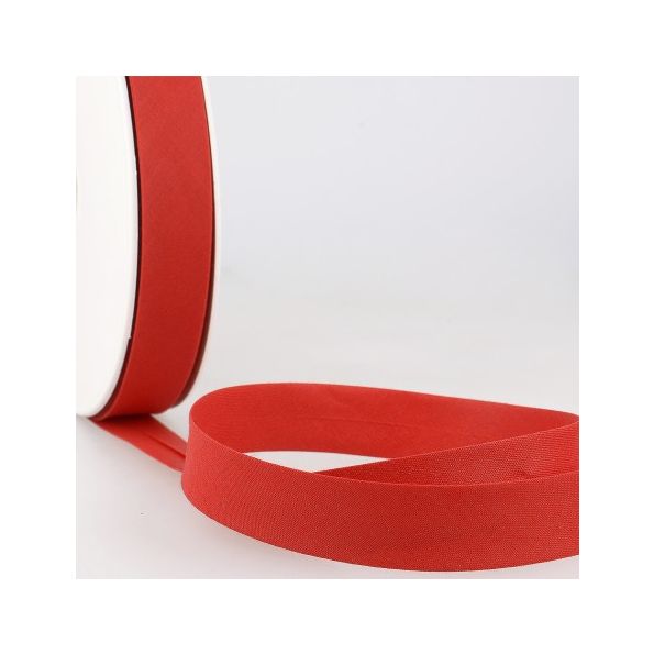 Biais replié tout textile 20 mm Rouge trafic x1m