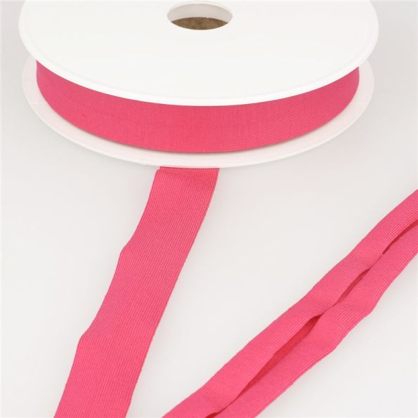 Biais replié Jersey 20 mm Rose Fushia x1m