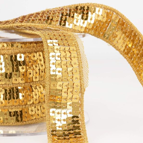 Galon Paillettes 22 mm Or Paillettes x1m