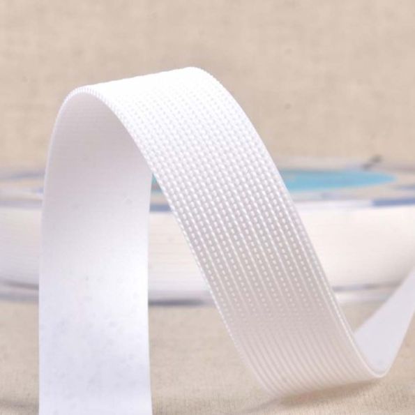 Ruban Crochets agrippant plastique 20 mm Blanc x1m