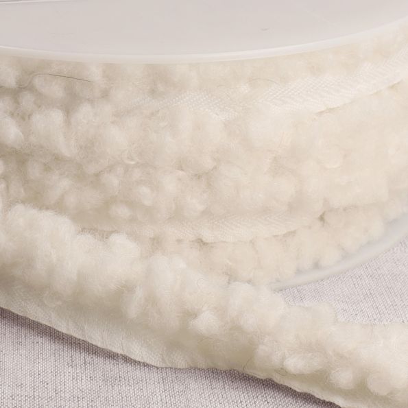 Passepoil Bouclettes 25 mm Blanc x1m