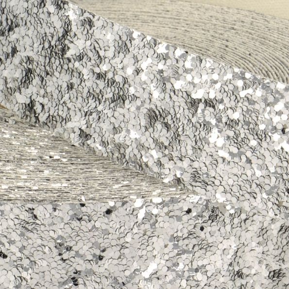 Galon Glitter Argent 50 mm x1m