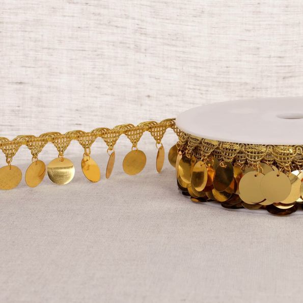 Galon Sequins Doré x1m