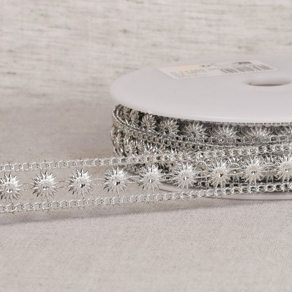 Galon paillettes 20 mm Argent x1m