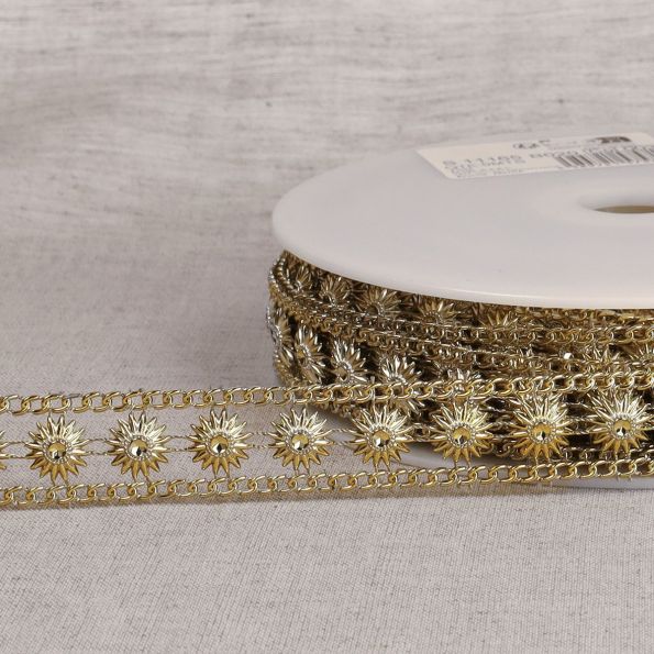 Galon paillettes 20 mm Or x1m