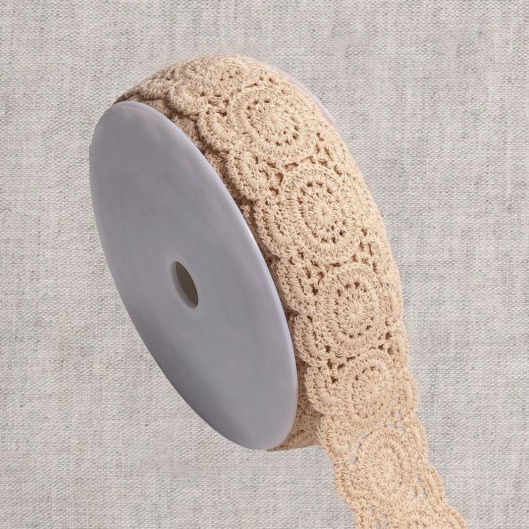 Galon crochet macramé 65 mm Beige x1m