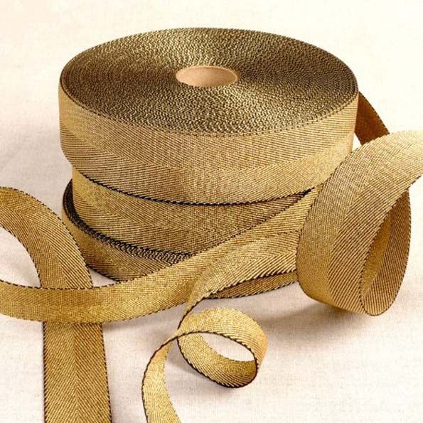 Sangle métallique 30 mm Or et noir x1m