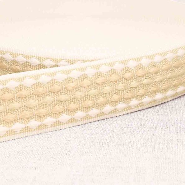Sangle Polyester 38 mn Losanges écru x 1m