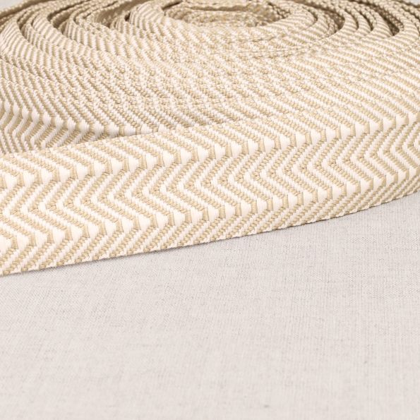 Sangle Double chevrons 38 mm Ecru x1m