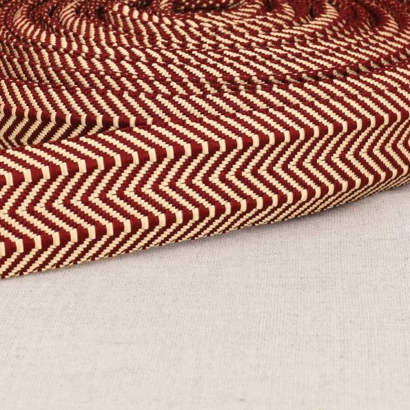 Sangle Double chevrons 38 mm Bordeaux x1m