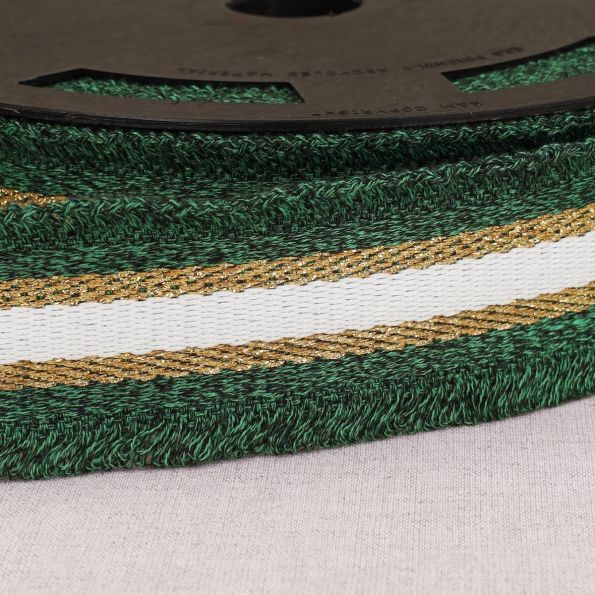 Sangle frangette Lurex 50 mm Vert x1m