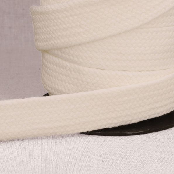 Sangle Coton tressée 30 mm Blanc x1m