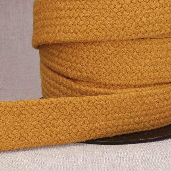 Sangle Coton tressée 30 mm Moutarde x1m