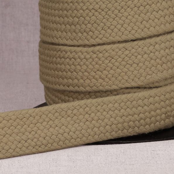 Sangle Coton tressée 30 mm Taupe x1m