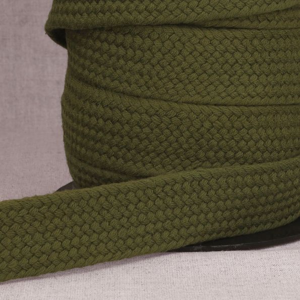 Sangle Coton tressée 30 mm Vert x1m