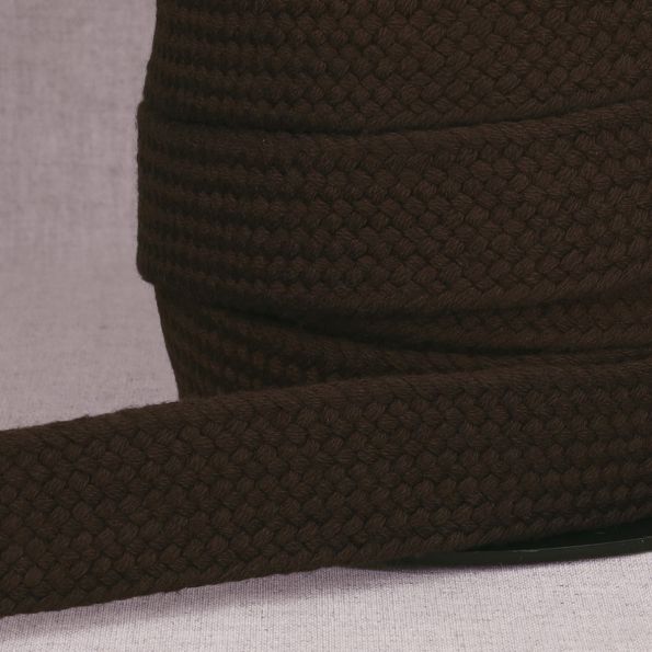 Sangle Coton tressée 30 mm Marron foncé x1m