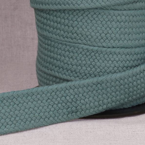 Sangle Coton tressée 30 mm Bleu ancien x1m