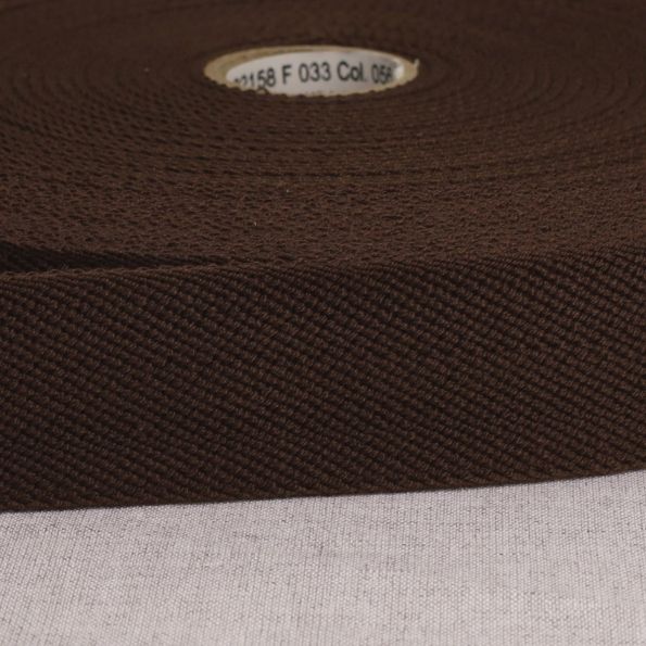 Elastique plat 33 mm Spécial ceinture Marron foncé x1m