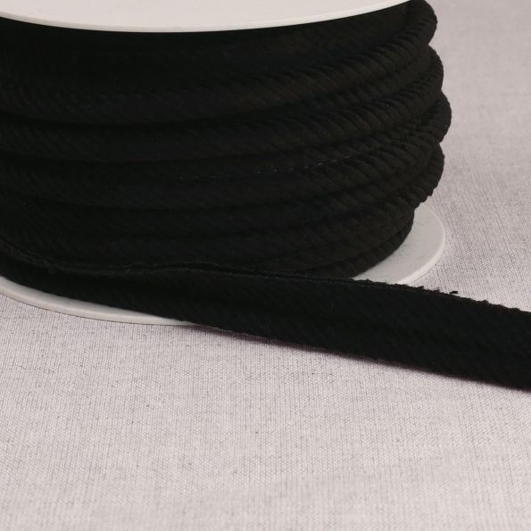 Passepoil Velours côtelé 15 mm Noir x1m