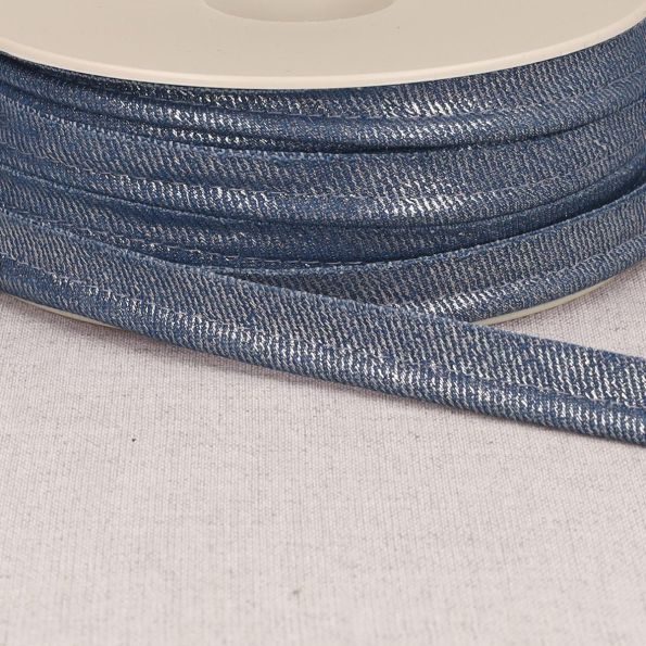 Passepoil métallisé effet Jean Bleu lavande - 12 mm