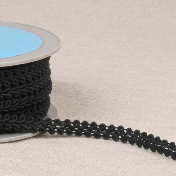 Galon points d'épis 11 mm Noir x1m