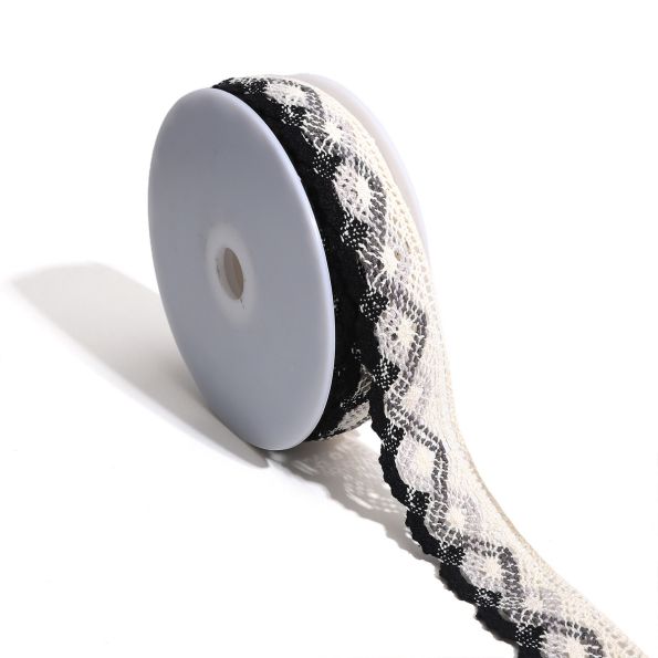 Dentelle ondulations 40 mm Noir x1m