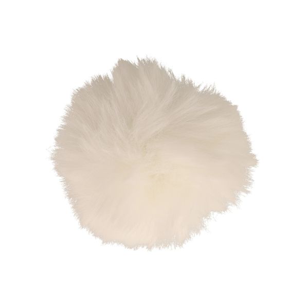 Pompon imitation fourrure 10 cm Ecru x1