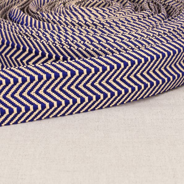 Sangle Double chevrons 38 mm Bleu marine x1m