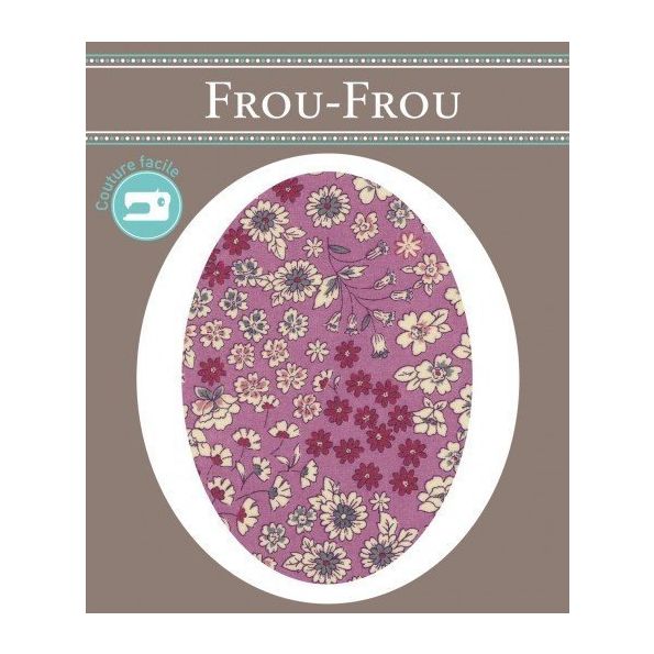 Genouillères-coudières thermocollantes Fleuri Frou-Frou Rose, ecru et framboise