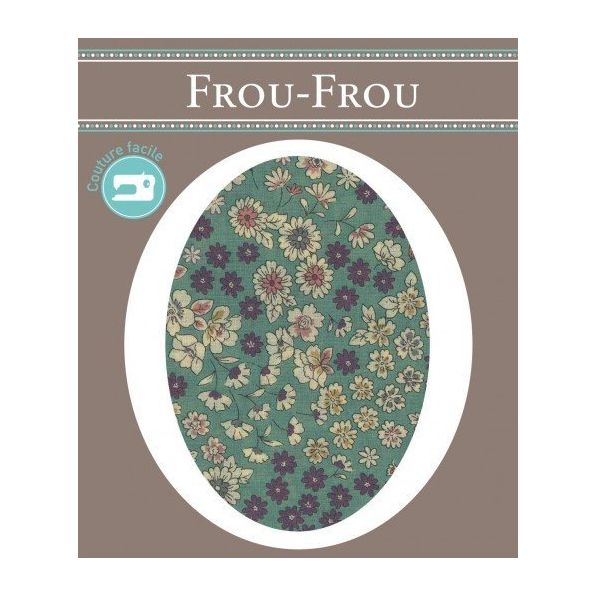 Genouillères-coudières thermocollantes Fleuri Frou-Frou Vert pâle et ecru