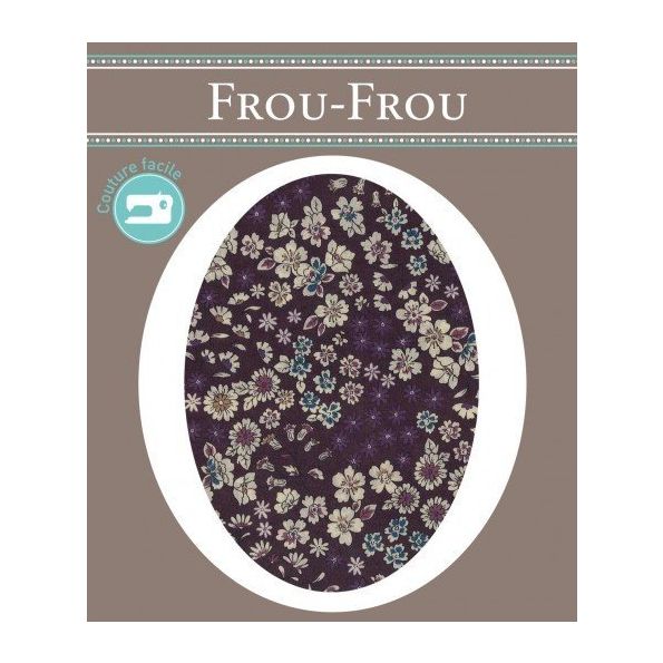 Genouillères-coudières thermocollantes Fleuri Frou-Frou Prune et ecru
