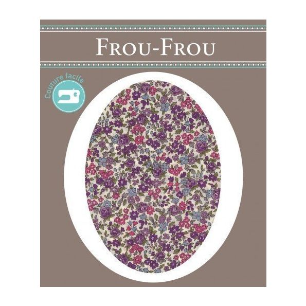 Genouillères-coudières thermocollantes Fleuri Frou-Frou Ecru, framboise et parme