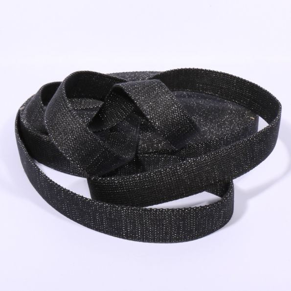 Sangle Coton 30 mm Lurex uni Noir x1m