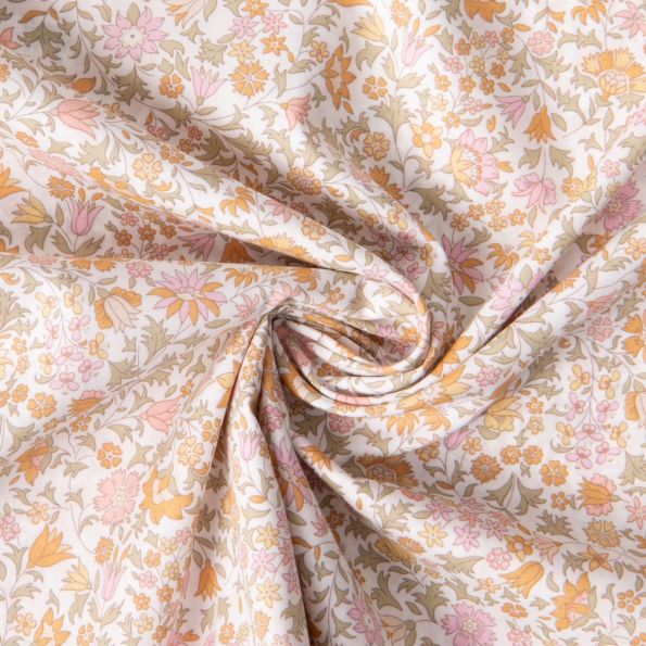 Tissu Liberty of London Library Edit II Pastel sur fond Blanc - Par 10 cm