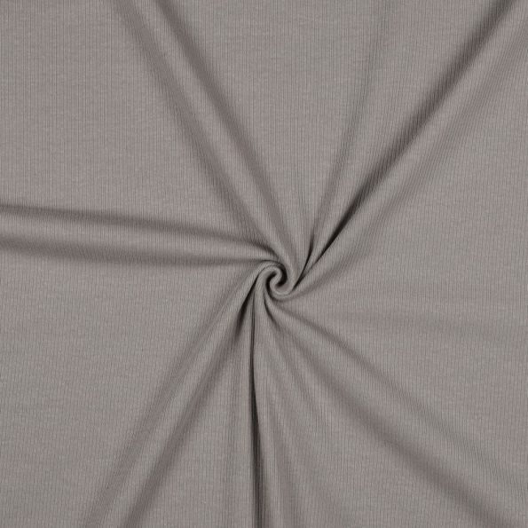 Tissu Jersey Coton côtelé uni Taupe - Par 10 cm