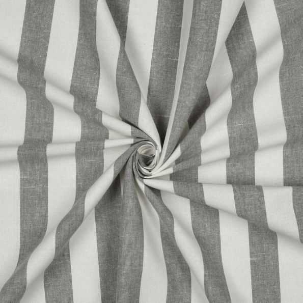 Tissu Coton Fil teint Suzy rayures Sauge sur fond Blanc - Par 10 cm