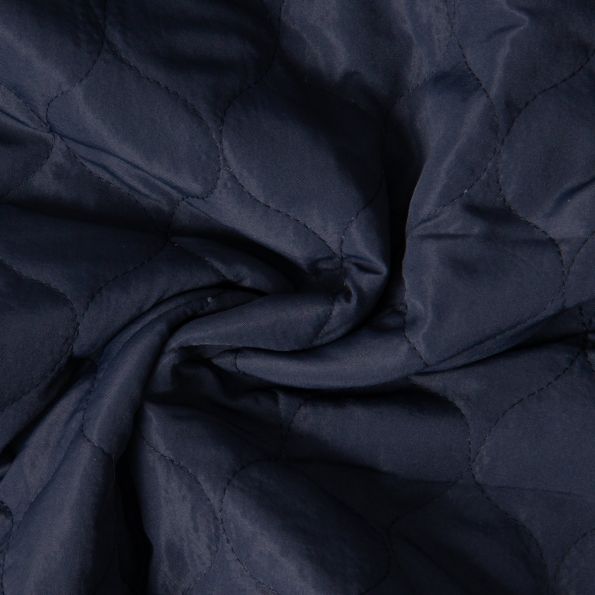 Tissu Doudoune matelassé Garance sur fond Bleu marine - Par 10 cm